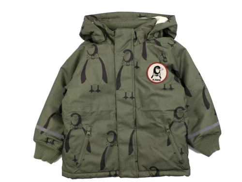Mini Rodini green pingvin parka vinterjakke